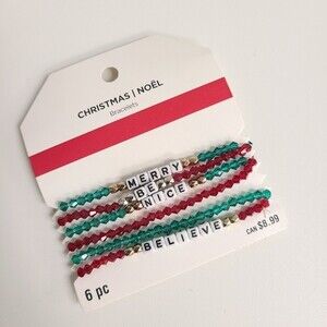 NWT Beaded Christmas Bracelets